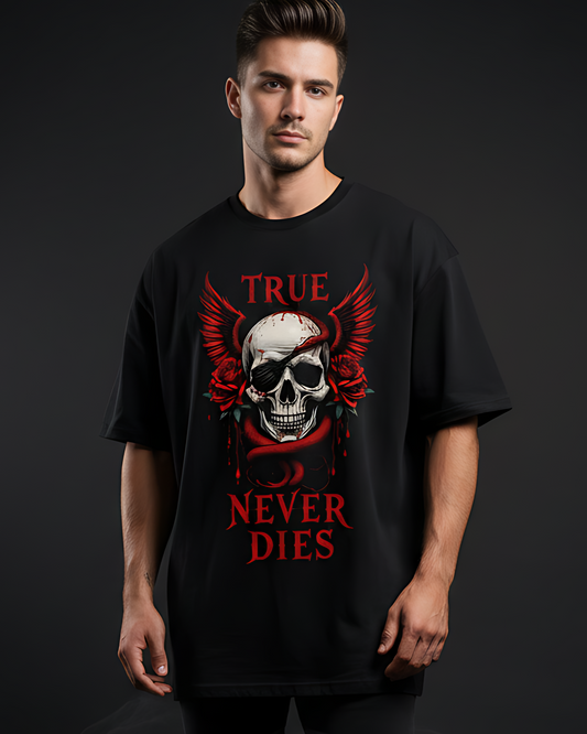 Mens Terry Oversized Tee ( Unisex ) True love Never Dies