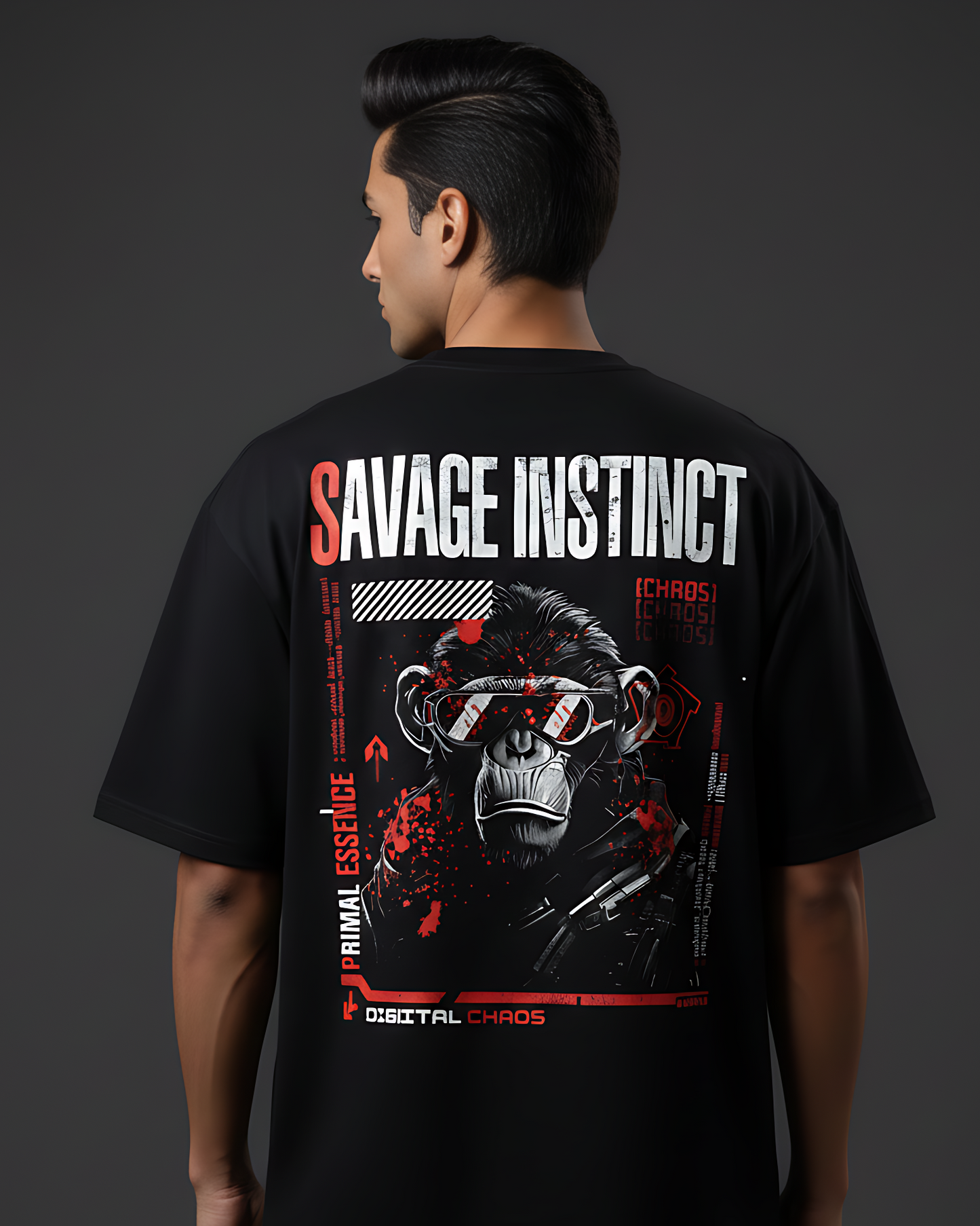 Mens Terry Oversized Tee ( Unisex ) Savage instinct
