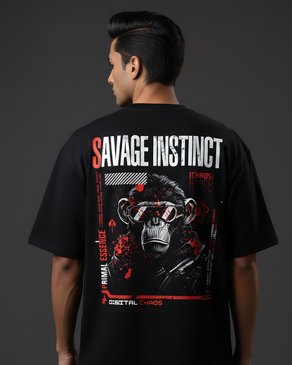 Mens Terry Oversized Tee ( Unisex ) Savage instinct