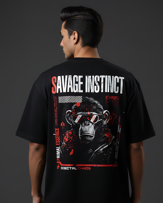Mens Terry Oversized Tee ( Unisex ) Savage instinct