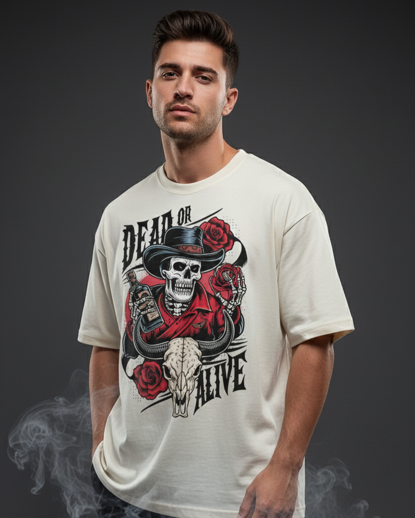 Mens Terry Oversized Tee ( Unisex ) Dead or Alive